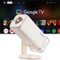 Aurzen - Portable Projector, Built-in Google TV, USB-C Powered, Flexible Stand, TOF Auto Focus, 300 ANSI Lumens - Off-White-Front_Standard