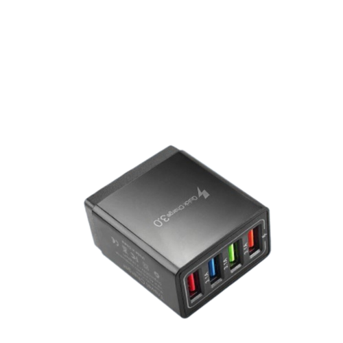 Stock Preferred - 4-Port Fast Quick Charge QC 3.0 USB Hub Wall Charger - Black-Front_Standard 