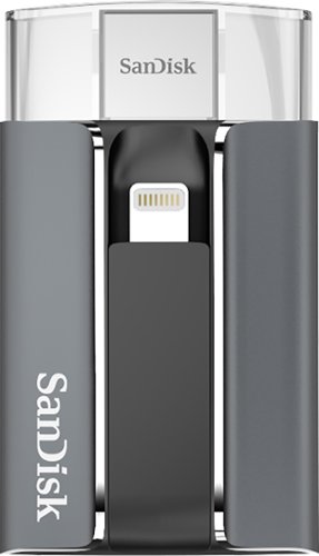  SanDisk - iXpand 128GB USB Type A/Lightning Flash Drive - Gunmetal/Black