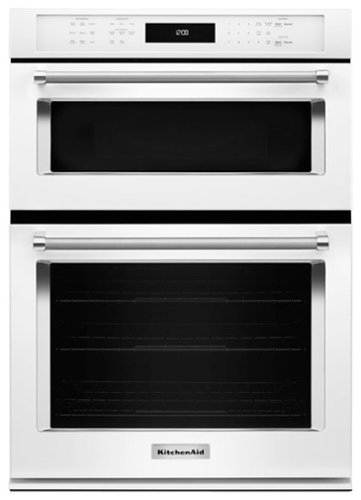 KitchenAid - 30" Single Electric Convection Wall Oven with Built-In Microwave - White