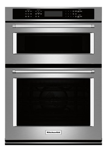 KitchenAid - 30" Single Electric Convection Wall Oven with Built-In Microwave - Stainless steel