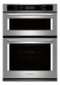 KitchenAid - 30" Single Electric Convection Wall Oven with Built-In Microwave - Stainless Steel-Front_Standard 