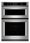 KitchenAid - 30" Single Electric Convection Wall Oven with Built-In Microwave - Stainless steel-Front_Standard