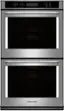 Front. KitchenAid - 30" Built-In Double Electric Convection Wall Oven - Stainless Steel.