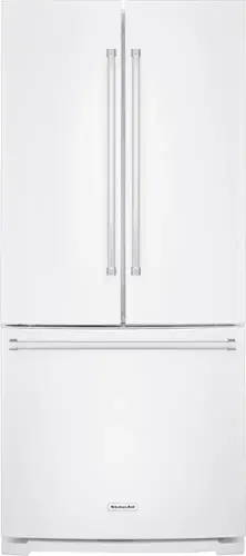 Front. KitchenAid - 19.6 Cu. Ft. French Door Refrigerator - White.