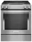 Front. KitchenAid - 6.4 Cu. Ft. Self-Cleaning Slide-In Dual Fuel Convection Range - Stainless steel.