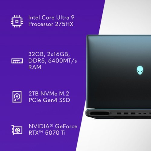Alienware Area-51 16 240Hz Gaming Laptop WQXGA - Intel Core Ultra 9 275HX with 32GB Memory - NVIDIA GeForce RTX 5070 Ti - 2TB SSD - Liquid Teal BUY IN MIDDLE EAST
