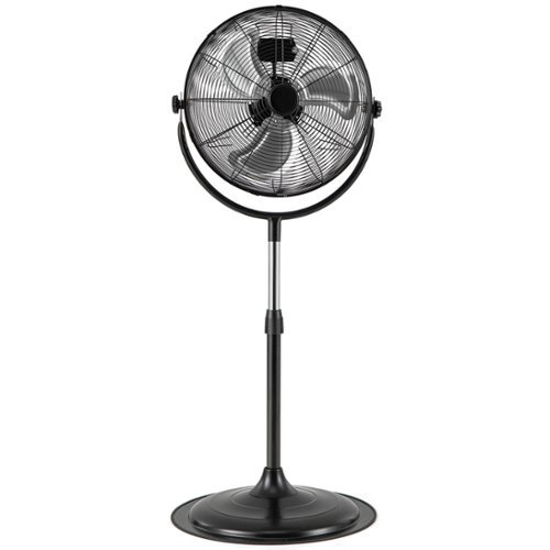 Costway - 18" High Velocity Standing Fan with 3 Speeds 360° Tilt & Adjustable Height for Home Office - Black-Front_Standard 