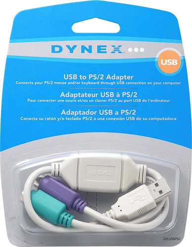 Dynex™ - USB to PS/2 Adapter - White-Front_Standard 