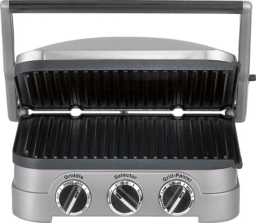  Cuisinart - Griddler Stainless Steel 4-in-1 Grill/Griddle and Panini Press - Brushed Stainless-Steel/Black