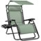 Best Choice Products - Folding Zero Gravity Recliner Patio Lounge Chair w/ Canopy Shade, Headrest, Tray - Sage Green-Front_Standard
