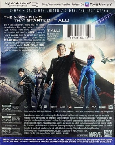 X Men: 3 Film Collection (Blu ray + DVD + Digital) [Standard