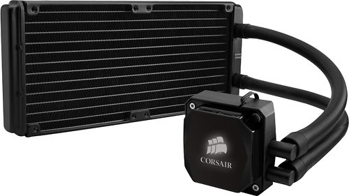  CORSAIR - Hydro Series H100i Dual 120mm Fan CPU Cooler - Black