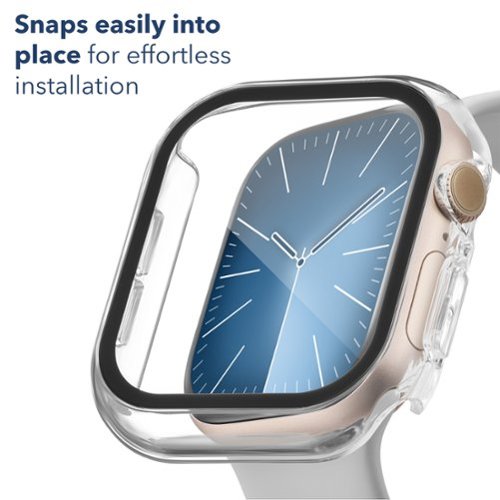 Insignia™ Bumper with Glass Screen Protector for Apple Watch 42mm - Black and Clear WORLDWIDE DELIVERY