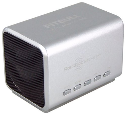  RockDoc - Pitbull BOOM Portable 2-Way Speaker with 4GB Memory - Silver