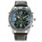 Timetech - Men's Analog/Digital Multi-Function Sport Watch with Leather Wrist Band - Gray-Front_Standard