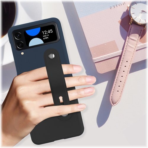 SaharaCase FingerGrip Series Case with Strap for Samsung Galaxy Z Flip4 - Black/Blue WHERE TO BUY