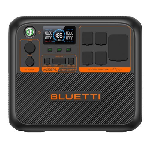 BLUETTI - AC200PL 2400W Back-Up Expaandable Solar Generator (2304 Wh Capacity) - Black