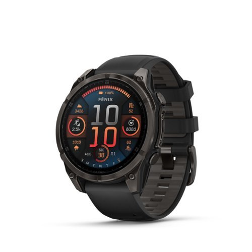 Garmin Fenix 8 47mm AMOLED Sapphire Carbon Gray DLC Titanium with Black/Pebble Gray Silicone Band