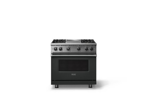 Viking - 5.1 Cu. Ft. 36"W Freestanding LP Gas Sealed 4 Burner Range with Griddle - Antique Bronze-Front_Standard 