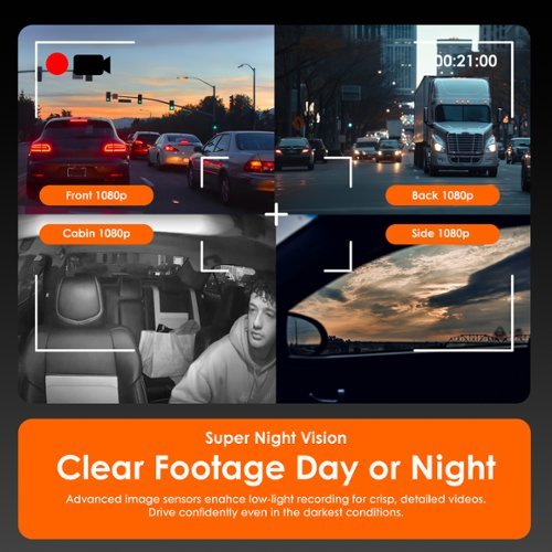 Rexing C4 4-Channel Dash Cam with All-Around 1080p, Wi-Fi App Control, Parking Mode, 64GB Card - Black WHERE TO BUY