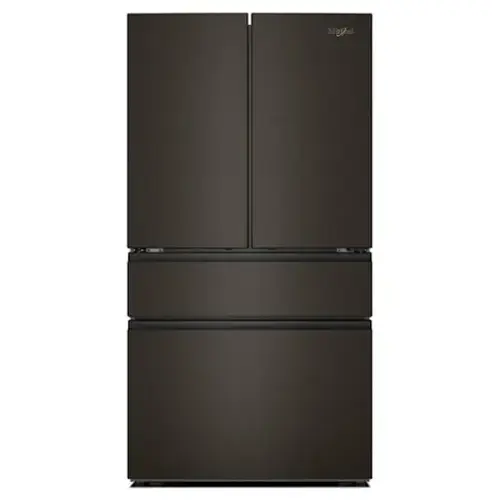 Front. Whirlpool - 36 in. Wide 30 cu. ft. Family-Sized Capacity French Door Refrigerator with Flexible Temperature Drawer - Print Resist Blk Stnlss.