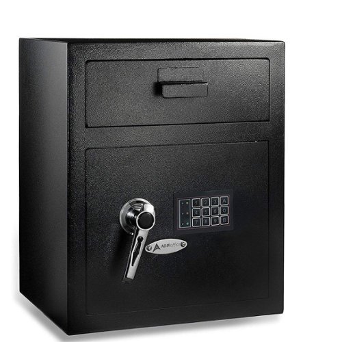 AdirOffice - Secure Steel Drop Safe for Cash, Valuables and Documents Digital Depository Safe - Black-Front_Standard 