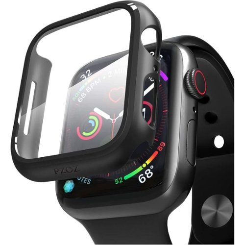 Entronix - Hard Case for Apple Watch Series 10, 46mm with Built-In Screen Protector - Black-Front_Standard 