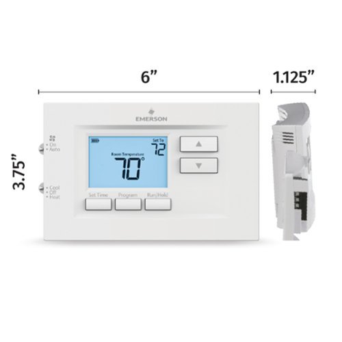 Emerson 70 Series, 7 Day Programmable, Single Stage (1H/1C) Thermostat - White SHOP ONLINE