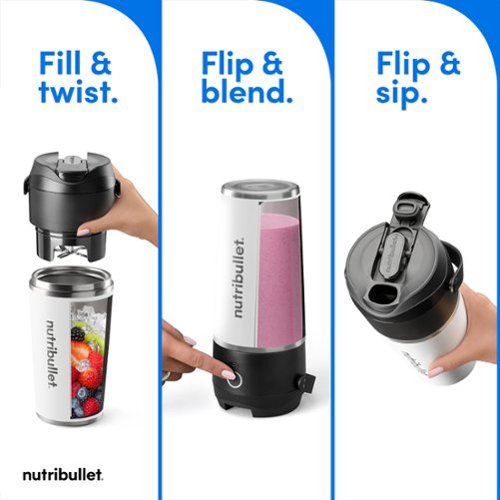 NutriBullet Flip Insulated Portable Blender Matte White