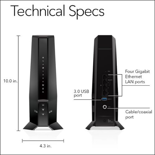 NETGEAR Nighthawk AX2700 Router with 32 x 8 DOCSIS 3.1 Cable Modem - Black BUY IN AUSTRALIA
