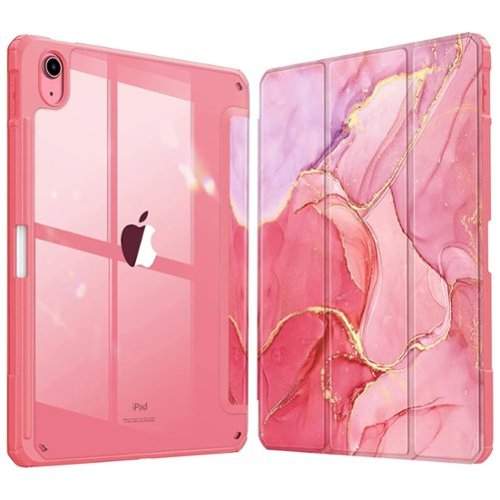 Kitcheniva - Protective Clear Case For iPad (A16) 11th 11” 2025/iPad 10th 2022 Shockproof Cover 10.9” - Marble Pink-Front_Standard 
