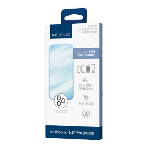 Insignia™ Glass Screen Protector with Lens Protection for Apple iPhone 17 Pro (3-Pack) - Clear SHOP ONLINE