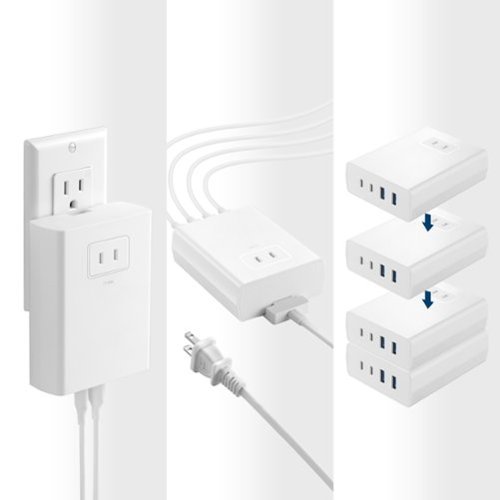 Insignia™ 140W 4-Port USB and USB-C Desktop Charger Kit for MacBook Pro 16”, Laptops, Smartphone, Tablet, and More - White BUY IN SINGAPORE