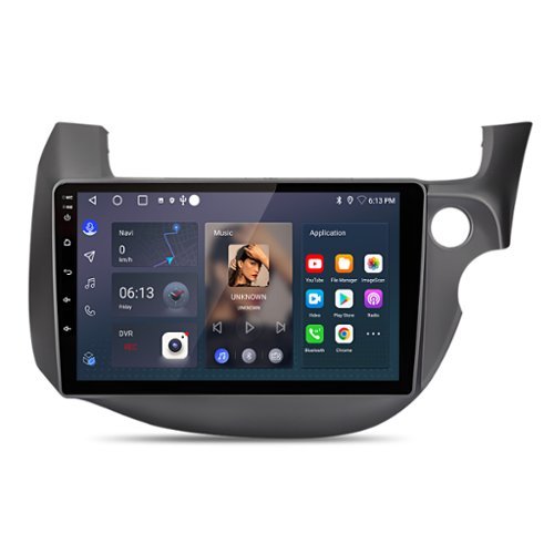 Junsun - For Honda Fit Jazz 2007-2013 10" 8 Core 6+128GB Android 15 carplay Car Stereo Radio GPS Navi WIFI RDS Bluetooth FM SWC - Black-Front_Standard 