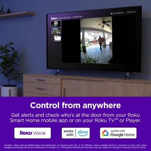 Roku Smart Home Wire-free Video Doorbell & Chime with Motion & Sound Detection, Remote Monitoring, 1440p HD Night Vision - White WHERE TO BUY