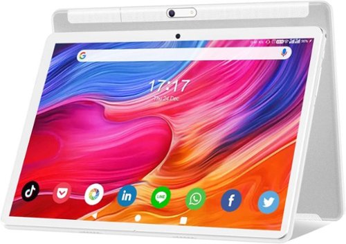 FEONAL - Tablet 10.1 inch Android Tablet Newest Octa-Core Processor with 64GB Storage, Dual 13MP+5MP Camera, 512GB Expand Support - Silver-Front_Standard 