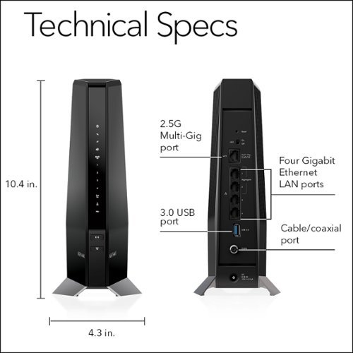 NETGEAR Nighthawk AX6000 Wi-Fi 6 Router with DOCIS 3.1 Cable Modem - Black BUY IN MIDDLE EAST