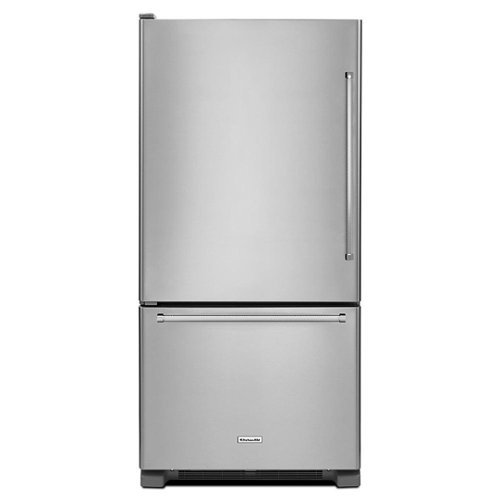  KitchenAid - 19 Cu. Ft. Bottom-Freezer Refrigerator with Produce Preserver - Stainless Steel