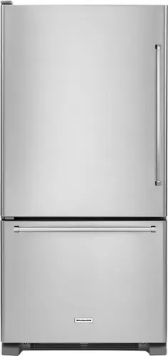 Front. KitchenAid - 22.1 Cu. Ft. Bottom-Freezer Refrigerator - Stainless steel.