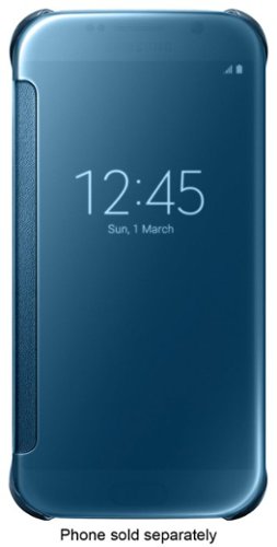  S-View Flip Cover for Samsung Galaxy S6 Cell Phones - Clear Blue