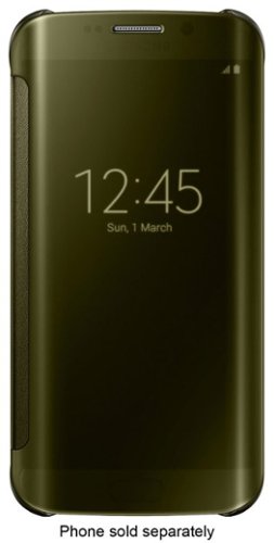 S-View Flip Cover for Samsung Galaxy S6 edge Cell Phones - Clear Gold-Front_Standard 