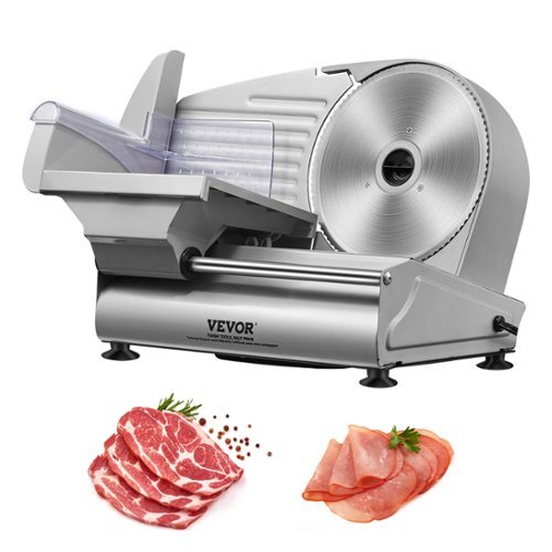 VEVOR - Meat Slicer, 7.5 inch Electric Deli Food Slicer, 180W Meat Cutter with a Premium SUS420 Blade - Silver-Front_Standard 