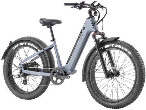 Velotric - Nomad 1 Plus Step-Through Fat Tire Ebike with 55 miles Max Range and 28 MPH Max Speed UL Certified - Indigo Grey-Front_Standard