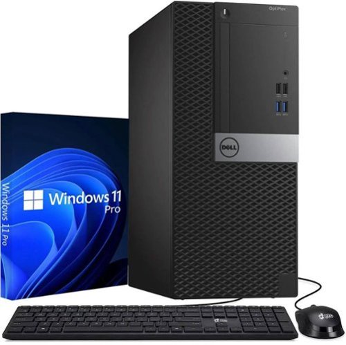 Dell - Refurbished Excellent - OptiPlex Desktop Tower Computer PC | Intel Core i5-6th 3.20GHz | 16GB DDR4 RAM |512GB SSD |KB & Mouse|Wi-Fi| Windows 11 - Black-Front_Standard 