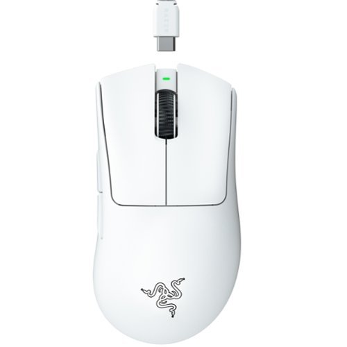 Razer - DeathAdder V3 Pro Lightweight Optical Gaming Mouse with 90 Hour Battery - Wireless - White-Front_Standard
