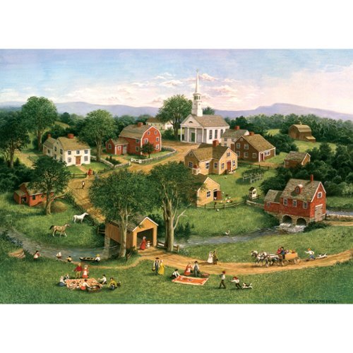 Outset Media - Outset Media: Cobble Hill 1000 Piece Puzzle: Picnic By The Bridge - Reference Poster Included
