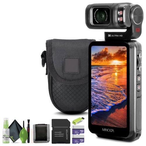 Minolta - MN5KGP1 5K Ultra HD 20 MP Handheld Pocket Camcorder w/Motorized Tilting Lens Head-Front_Standard 