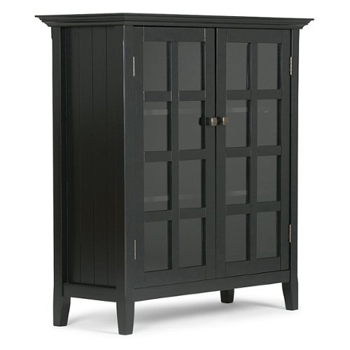 Simpli Home - Acadian Medium Storage Cabinet - Black-Front_Standard 