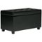 Simpli Home - Cosmopolitan Rectangular Wood / Faux Leather Ottoman With Inner Storage - Midnight Black-Front_Standard